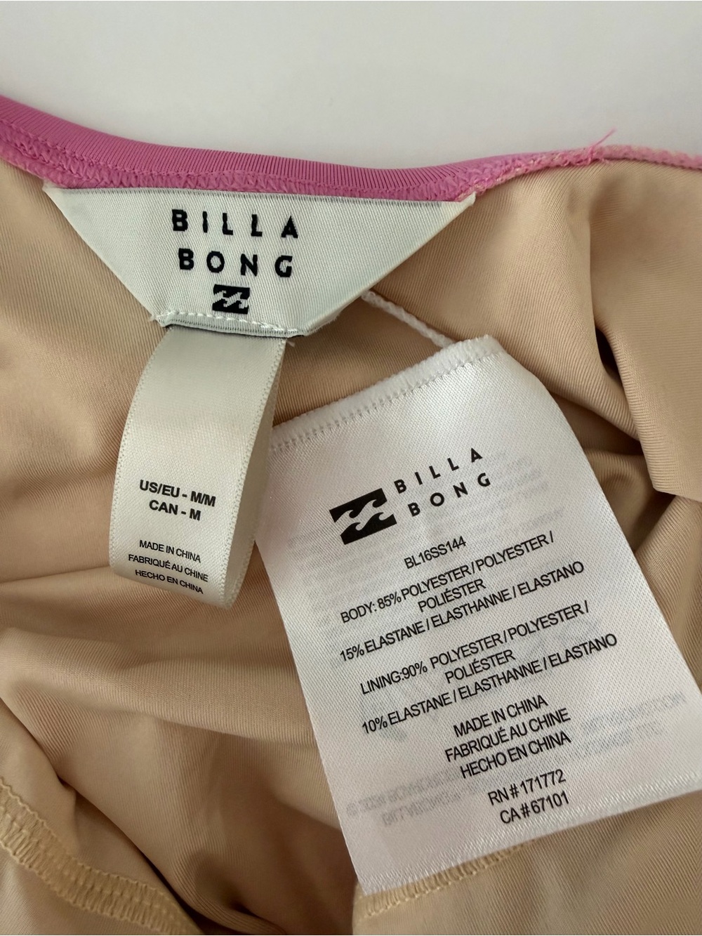 Billabong Girls One-Piece Swimsuit in Bright Pink with Logo - Picture 7 of 7
